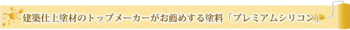 建築仕上塗材のトップメーカーがお薦めする塗料「プレミアムシリコン」